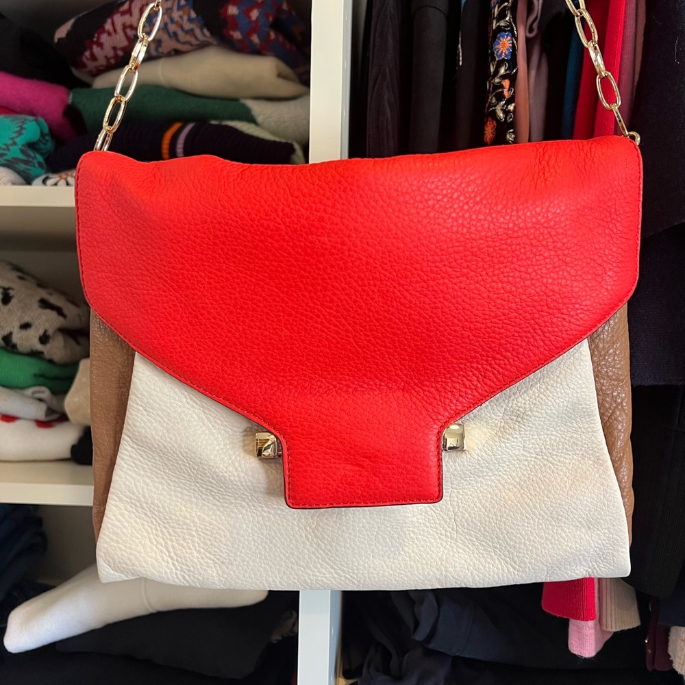 Vince Camuto Chic Colorblock Leather Shoulder Bag
